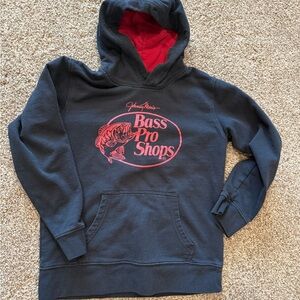 Bass Pro Shops Navy Hoodie with Red Graphic